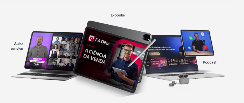 consultoria de vendas e treinamento com ebooks e podcasts